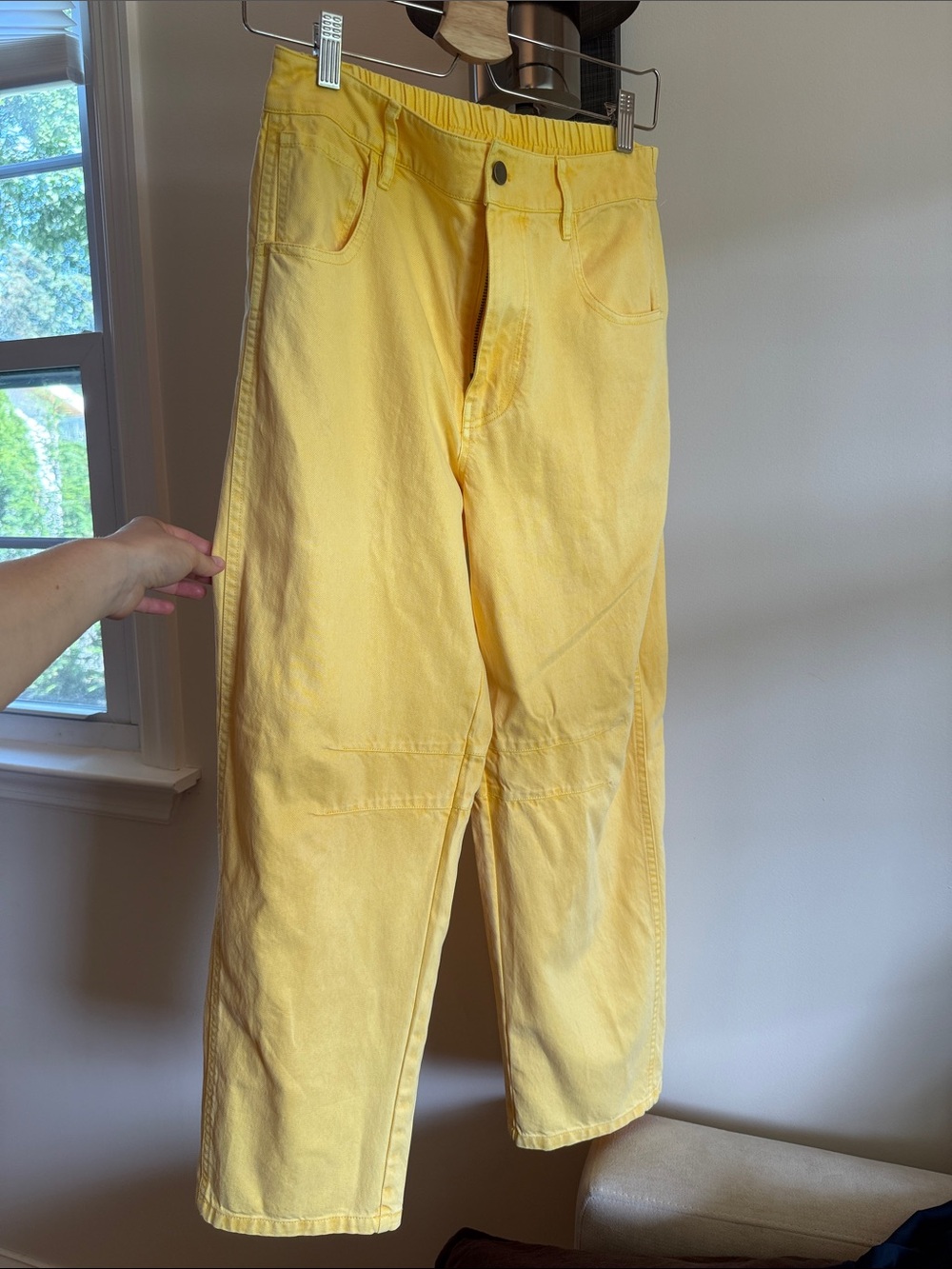 YFB Barrel pants yellow size medium tencel cotton Blend Young Fabulous Broke